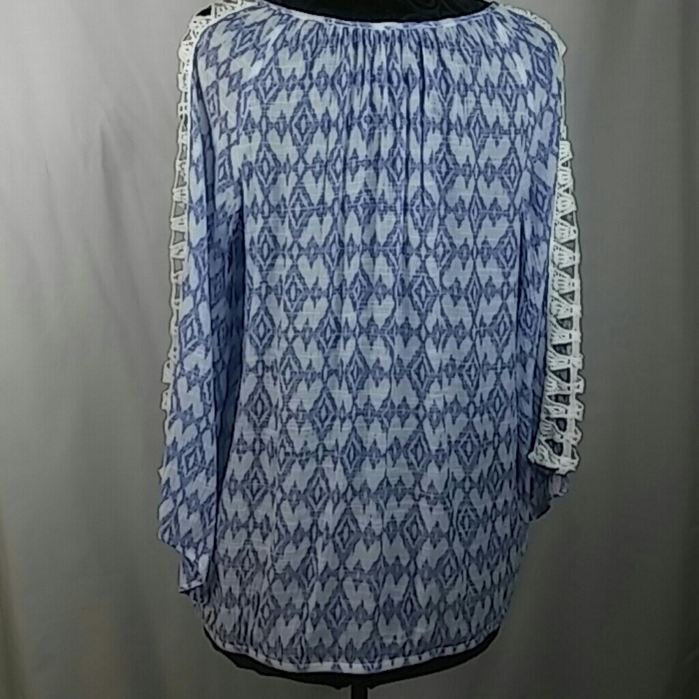 Alyx top Lace Sleeves Boho Purple Size L #W4 - Picture 5 of 7